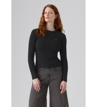 Schwarzer Rippenpulli