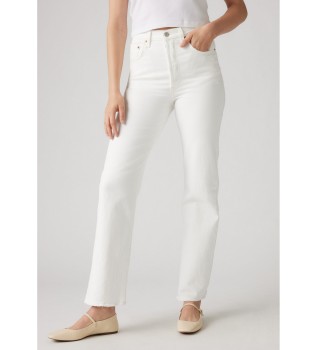 Ribcage gerade Kncheljeans wei