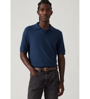 Maglione polo in maglia blu navy