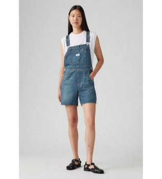 Utility korte salopette blauw