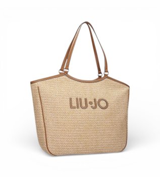 Saco de compras a tiracolo castanho