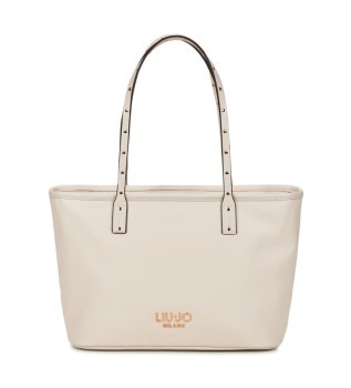 Saco de compras em pele bege