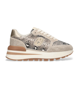 Snakeskin trainers with animalprint rhinestones