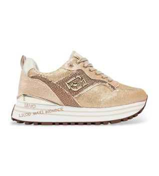 Maxiturnschuhe in Beige, Rosa, Glitzer und Pailletten