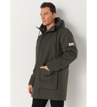 Zielona wodoodporna kurtka parka