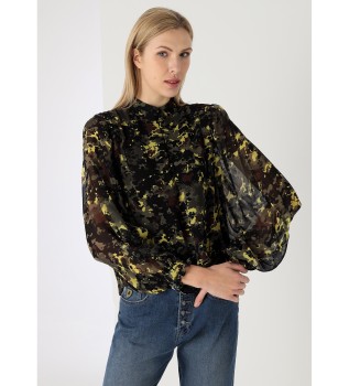 Blouse met lange mouwen en groene magieprint