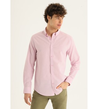 Chemise en lin basique rose
