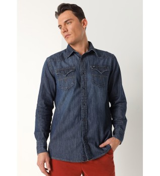 Chemise en jean marine