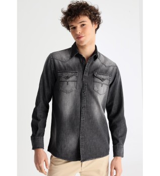 Chemise en denim gris lav denim enzyme gris