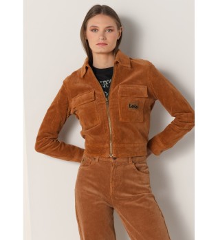 Giacca in velluto a coste marrone plastron