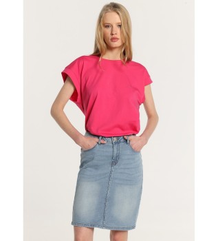 Gonna basic in denim blu con asciugamano