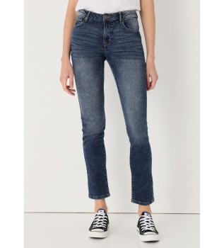 Blau gewaschene Skinny Jeans