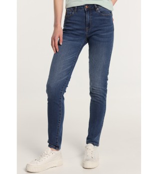 Blaue Push-up-Skinny-Jeans