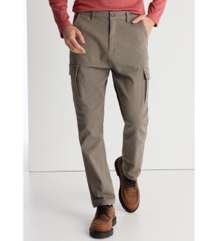 Pantaln Cargo tejido elstico twill taupe
