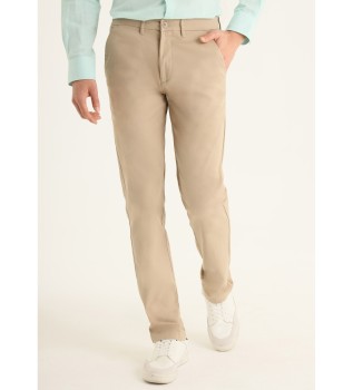 Pantalon chino rgulier - Beige half box four pockets