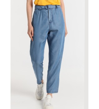 Pantalon ballon en Tencel - pantalon long bleu