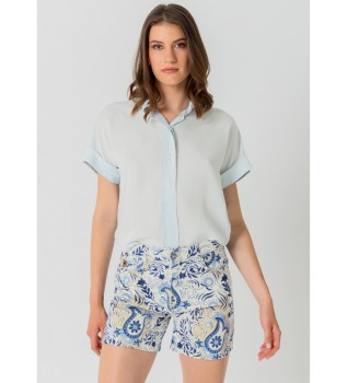 Short en denim coupe mom - Coupe longue imprim paisley multicolore