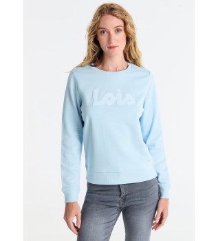 Sweatshirt basique imprim bouffant logo bleu
