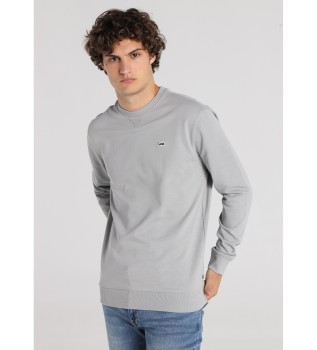 Basic Sweatshirt ohne Kapuze grau