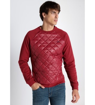 Sweatshirt med rund halsringning och quiltad front vinrd