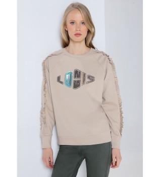 Felpa marrone con volant