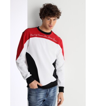 Sweat tricolore blanc