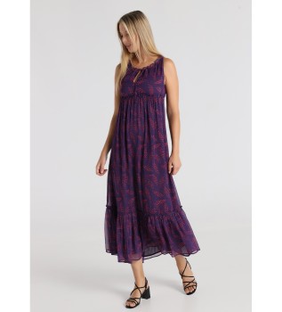 Robe longue sans manches imprim mino avec laage lilas  l'encolure