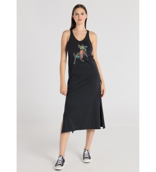 Midikjole rmels grafisk halsudskring midikjole sort westerm toro halsudskring