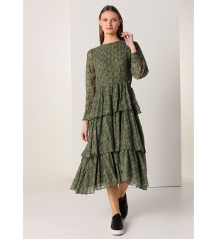 Mini robe verte  imprim floral