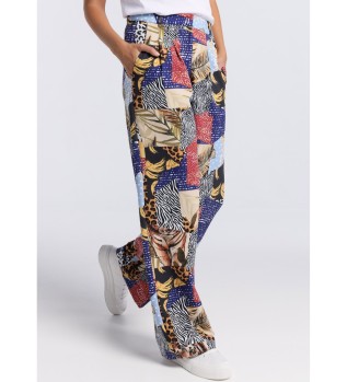 Pantalon  plis amples multicolore