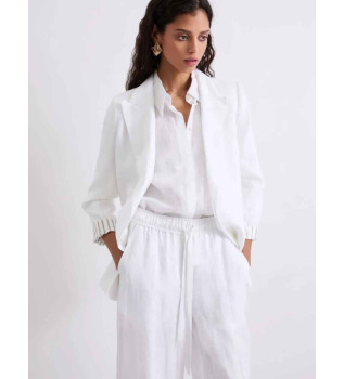 Blazer de lino puro Mlssauna blanco