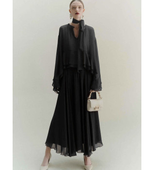 Blouse en georgette Prisca noir