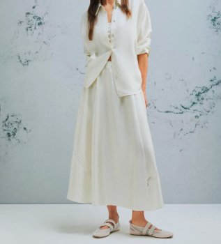 Jupe �vas�e en soie Mlmospite blanc