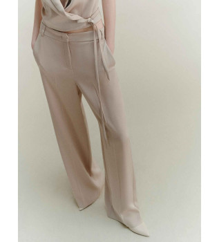 Pantalon en satin beige