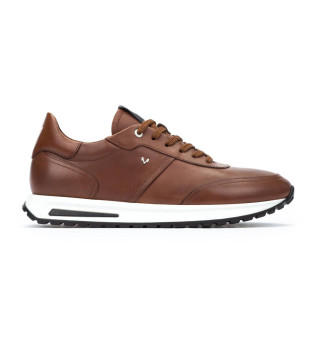 Hanbury bruna sneakers i lder