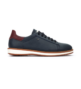 Brody navy leather trainers