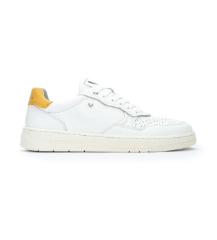 Newhaven retro leather trainers white
