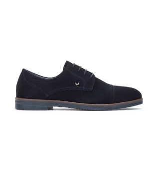 Douglas navy lace-up leather blucher shoes