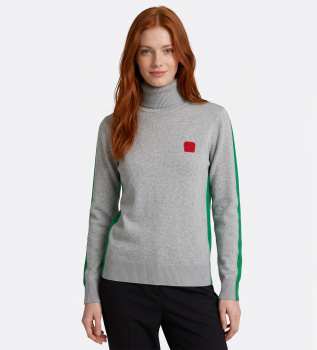 Grey Quadro cotton and cashmere sweater