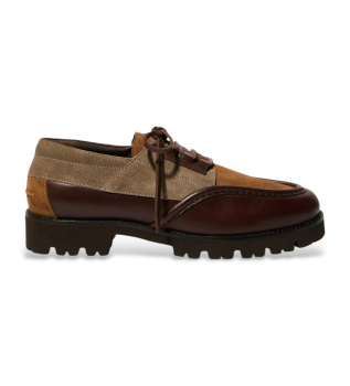 Scarpe da barca con patchwork in pelle Mcaleale marrone