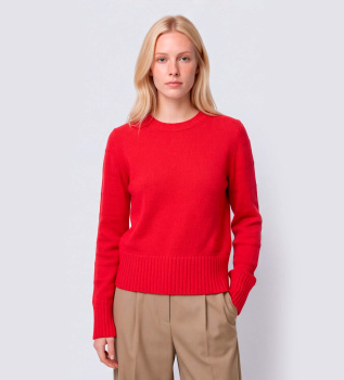 Mcocapo red textured wool sweater