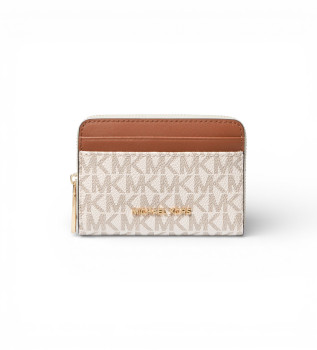 Porta carte Jet Set Logo, beige e marrone