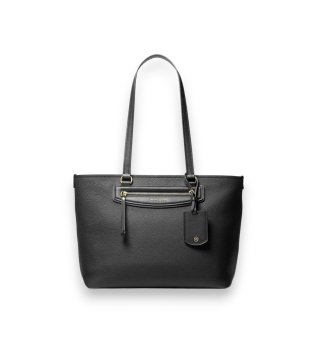 Bolsa tote Jet Set Travel média de couro granulado preto