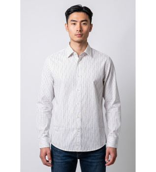 Langarmhemd Pinstripe weiß