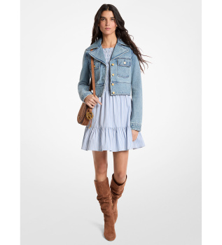 Giacca corta in denim blu