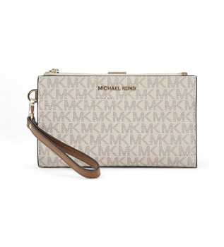 Borsa Jet Set in pelle beige canvas