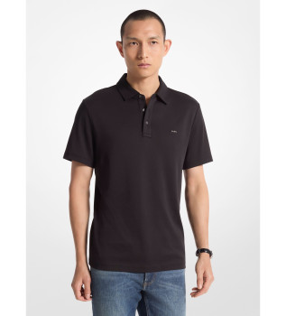 Camisa pólo de algodão preto