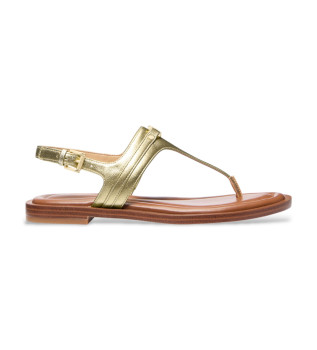 Sandali in pelle liscia color oro