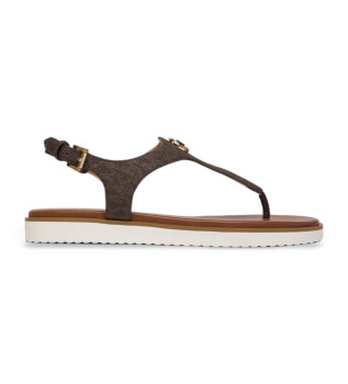 Braune Sandalen mit Monogramm