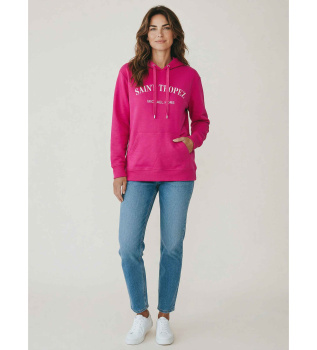 Sweat-shirt rose avec logo brod�